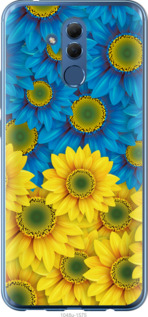 Чехол Жёлто-голубые цветы для Huawei Mate 20 Lite