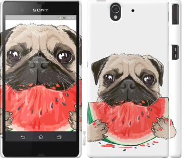 

Чехол Мопс и арбуз для Sony Xperia Z C6602 843654