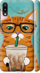 Чехол Зеленоглазый кот в очках для Samsung Galaxy M10