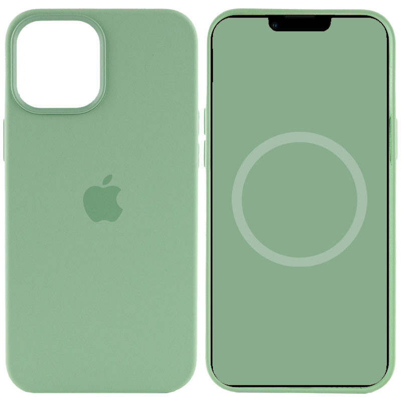 Уценка Чехол Silicone case (AAA) full with Magsafe and Animation для Apple iPhone 12 Pro Max (6.7") (Дефект упаковки / Зеленый / Pistachio)