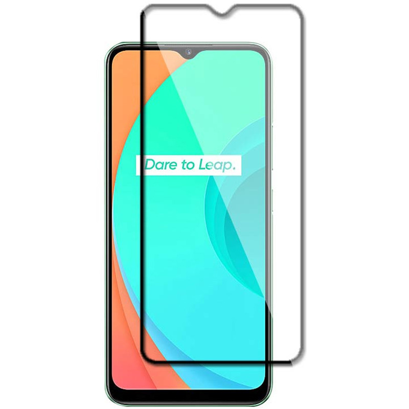 Захисне скло XD+ (full glue) (тех.пак) на Realme C3 / C11 / 6i / 5i / 5 / C11 (2021) /C21Y/C25Y (Чорний)