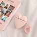 Силиконовый футляр Lucky Heart series для наушников AirPods 1/2 + кольцо (Розовый) в магазине vchehle.ua