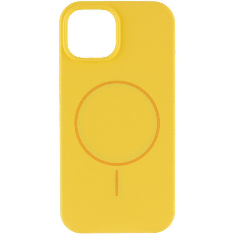 Фото Чохол Silicone Case Full Protective (AA) NO LOGO with Magnetic Safe на Apple iPhone 14 (6.1") (Жовтий / Yellow) на vchehle.ua