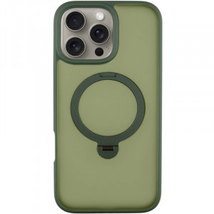 TPU+PC чехол Metal Buttons with Magnetic Safe Colorful HQ Ring для Apple iPhone 16 Pro (6.3")