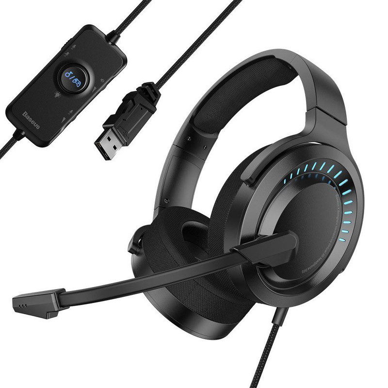 Фото Уценка Наушники Baseus GAMO Immersive Virtual 3D Game Headphone (Дефект упаковки / Черный) в магазине vchehle.ua
