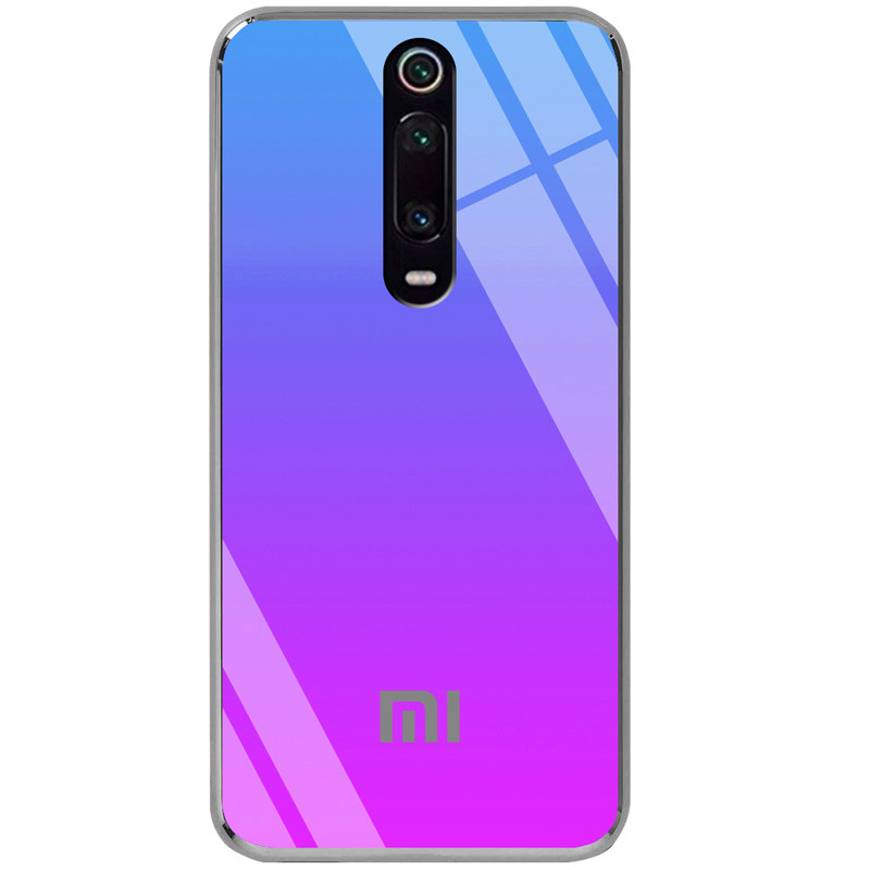 

TPU + Glass чохол Gradient Rainbow з лого для Xiaomi Mi 9T (Синій) 737982