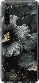 Чехол Черные цветы для Xiaomi Redmi Note 8