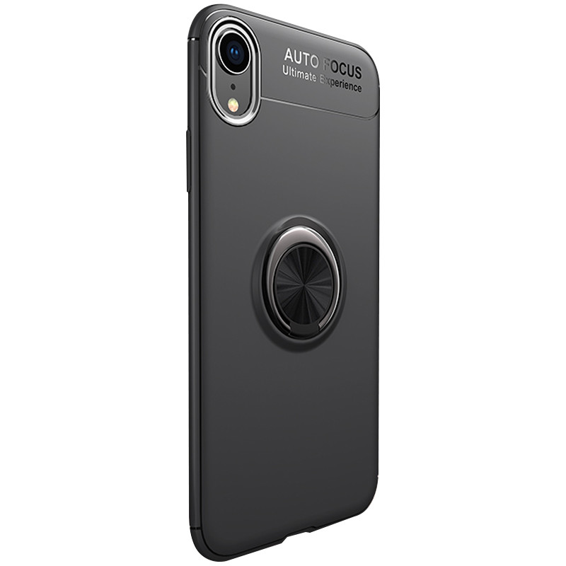 

TPU чохол Deen ColorRing під магнітний тримач (opp) на Apple iPhone XR (6.1") (Чорний / Чорний) 908463