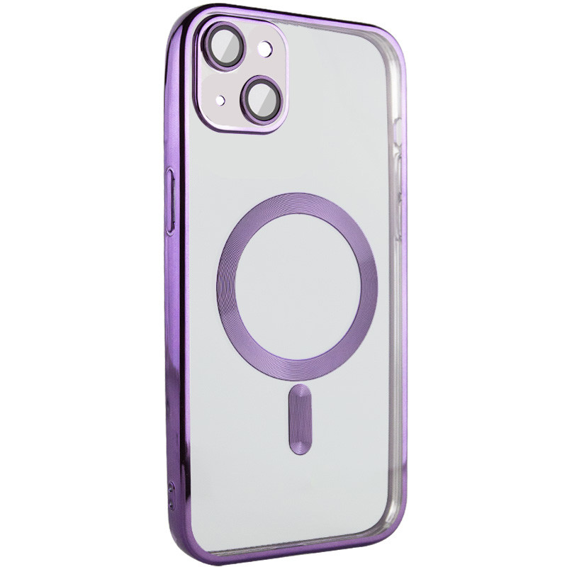 TPU чохол Fibra Chrome with Magnetic safe на Apple iPhone 15 (6.1") (Purple)