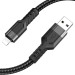 Фото Дата кабель Hoco U110 charging data sync USB to Lightning (1.2 m) (Черный) на vchehle.ua