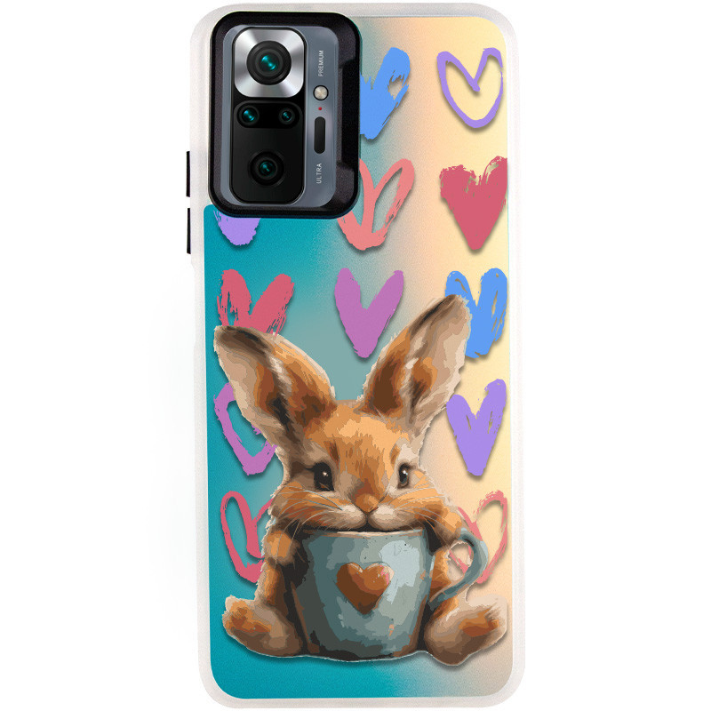 TPU+PC чохол TakiTaki Love magic glow для Xiaomi Redmi Note 10 Pro / 10 Pro Max (Sweet rabbit / Pink / Purple)