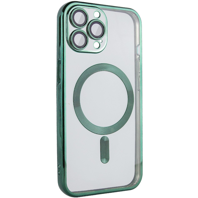 TPU чехол Fibra Chrome with Magnetic safe для Apple iPhone 14 Pro Max (6.7") (Green)