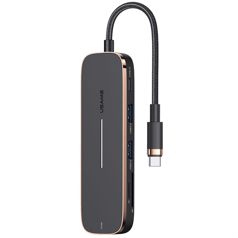 Уценка Переходник HUB Usams US-SJ575 6in1 Multifunctional (Type-C to 2USB+Type-C+Micro SD+SD+HDMI)