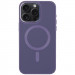 Шкіряний чохол Bonbon Leather Metal Style with Magnetic Safe на Apple iPhone 14 Pro (6.1") (Сірий / Lavender)