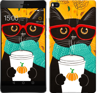 

Чехол Осенний кот для Huawei Ascend P8 639816