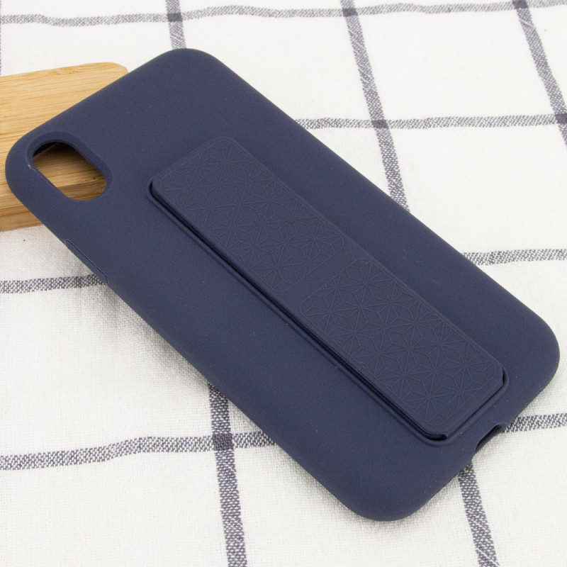 Купить Чехол Silicone Case Hand Holder для Apple iPhone XS Max (6.5") (Темно-синий / Midnight blue) на vchehle.ua