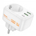 СЗУ Hoco AC26 Changer Outlet Extender 20W (2USB-A/1C/1Socket) (White)