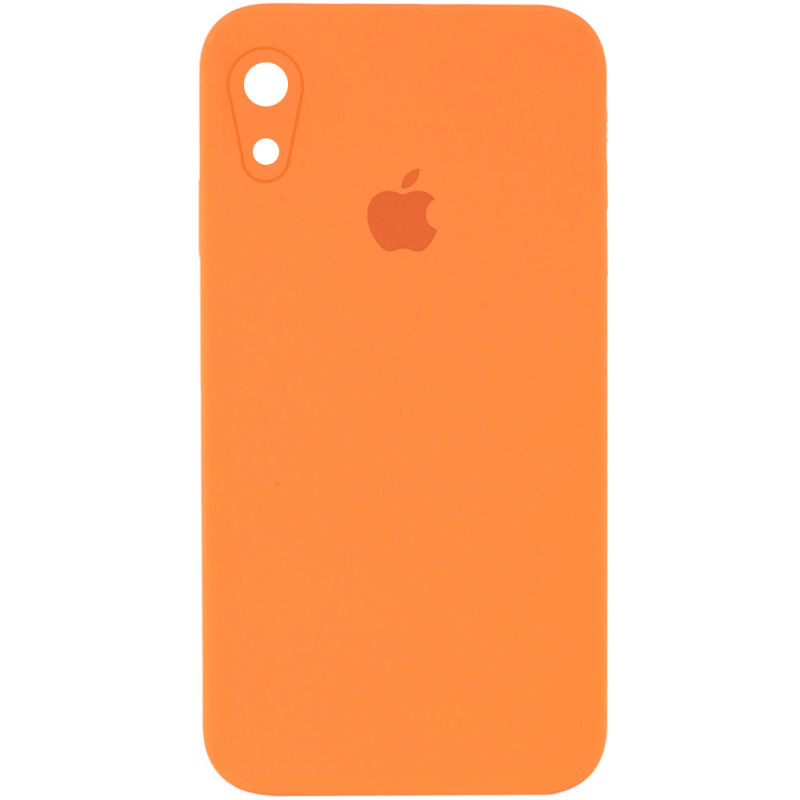 Чохол Silicone Case Square Full Camera Protective (AA) на Apple iPhone XR (6.1") (Помаранчевий / Papaya)