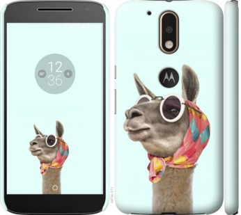 

Чехол Модная лама для Motorola Moto G4 / G4 Plus 753430