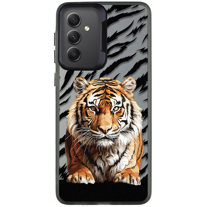 TPU+PC чехол TakiTaki Magic glow для Samsung Galaxy A54 5G (Tiger on the ground / Black)