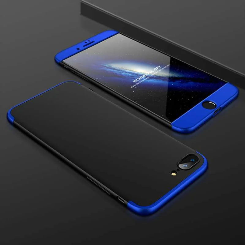 Фото Пластиковая накладка GKK LikGus 360 градусов (opp) для Apple iPhone 7 plus / 8 plus (5.5") (Черный / Синий) на vchehle.ua