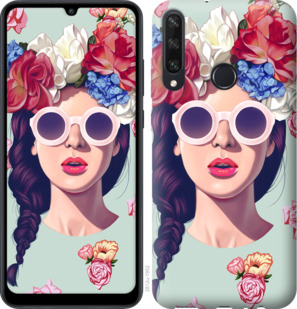 

Чехол Девушка с цветами для Huawei Y6p 936319