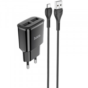 СЗУ Hoco C88A Star round 2.4A (2USB-A) + кабель USB to MicroUSB