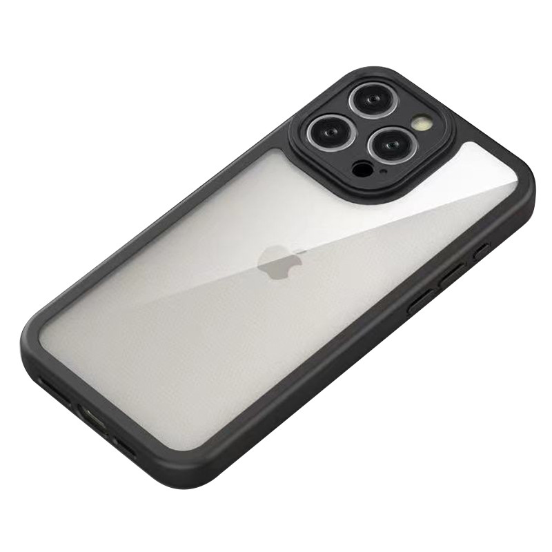TPU чехол Transparent + Colour 1,5mm для Apple iPhone 14 Pro Max (6.7") (Black) в магазине vchehle.ua