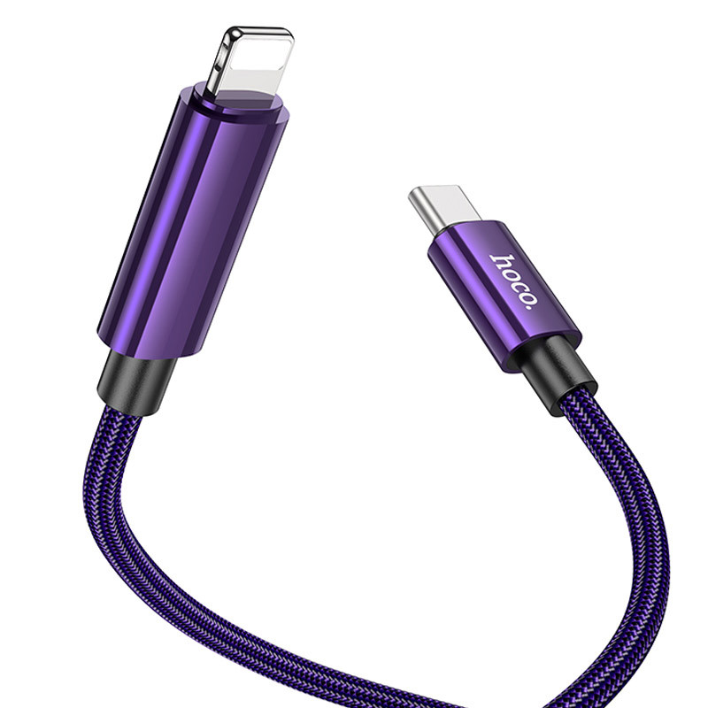 Фото Дата кабель Hoco U125 Benefit 27W Type-C to Lightning with display (1.2m) (Purple) в магазине vchehle.ua