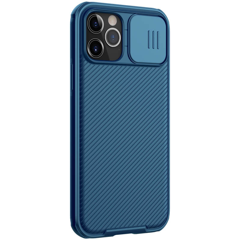 Фото Карбоновая накладка Nillkin Camshield (шторка на камеру) для Apple iPhone 12 Pro Max (6.7") (Синий / Blue) в магазине vchehle.ua