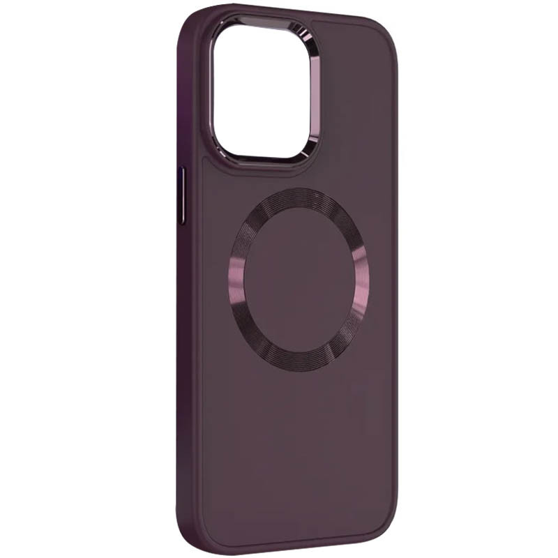 TPU чехол Bonbon Metal Style with Magnetic safe для Apple iPhone 14 (6.1") (Бордовый / Plum)