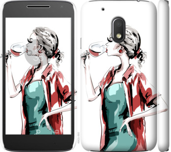 

Чехол Девушка с бокалом для Motorola Moto G4 Play 841826