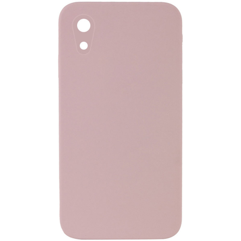 Silicone Case Square Full Camera Protective (AA) NOLOGO на Apple iPhone XR (6.1") (Рожевий / Pink Sand)