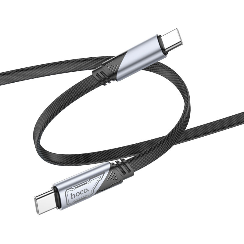 Фото Дата кабель Hoco U119 Machine charging data Type-C to Type-C 60W (1.2m) (Black) на vchehle.ua