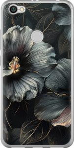 Чехол Черные цветы для Xiaomi Redmi Y1