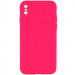 Silicone Case Square Full Camera Protective (AA) NOLOGO на Apple iPhone X / XS (5.8") (Рожевий / Barbie pink)