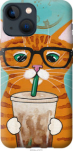 Чехол Зеленоглазый кот в очках для iPhone 13 Mini