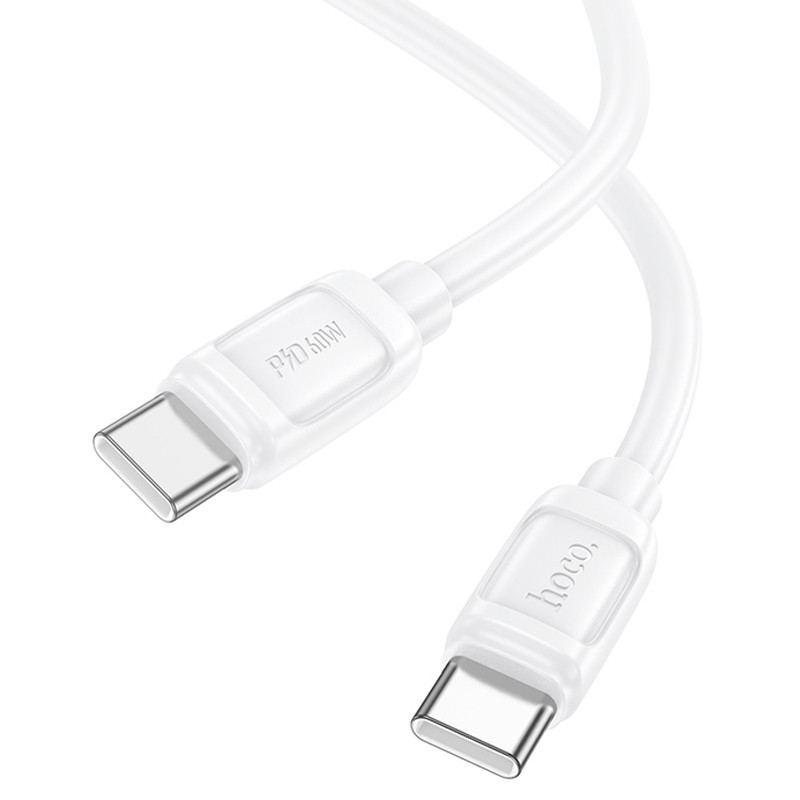 Фото Дата кабель Hoco X115 Surpass Type-C to Type-C 60W (1m) (White) на vchehle.ua