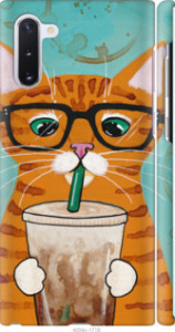 Чехол Зеленоглазый кот в очках для Samsung Galaxy Note 10