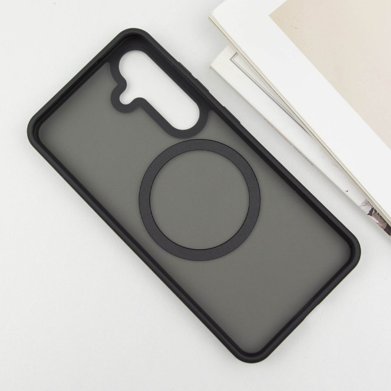 Купить TPU+PC чехол Metal Buttons with Magnetic Safe Colorful для Samsung Galaxy S25 (Черный / Black) на vchehle.ua