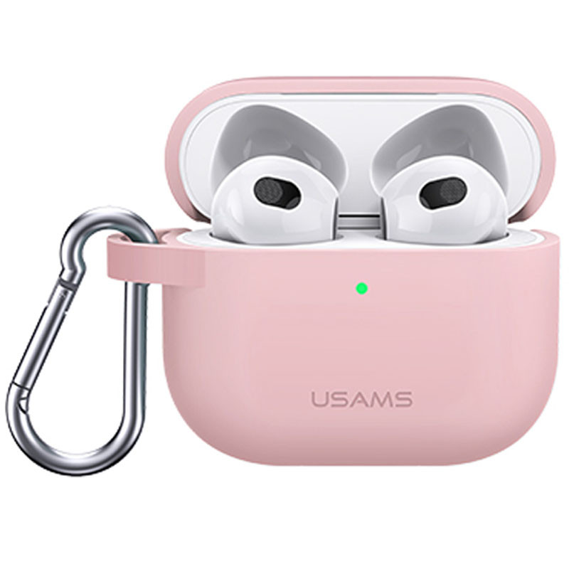 Силиконовый футляр USAMS US-BH741 Silicone Protective Cover для наушников AirPods 3 (Pink)