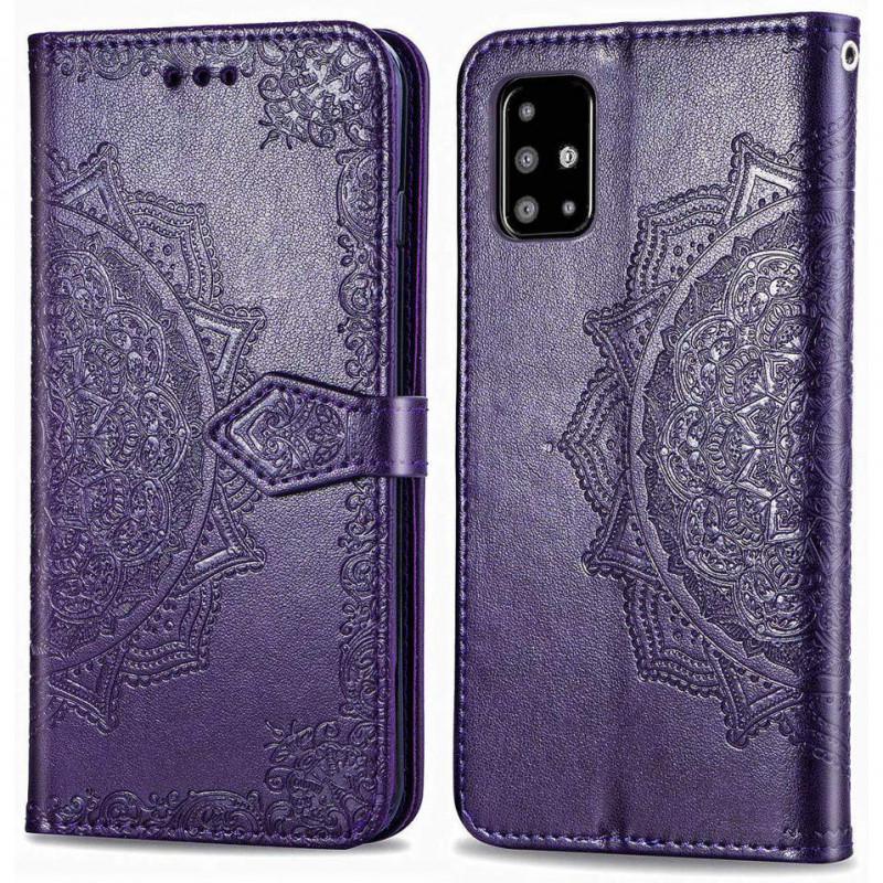 Фото Кожаный чехол (книжка) Art Case с визитницей для Samsung Galaxy A51 (Фиолетовый) на vchehle.ua