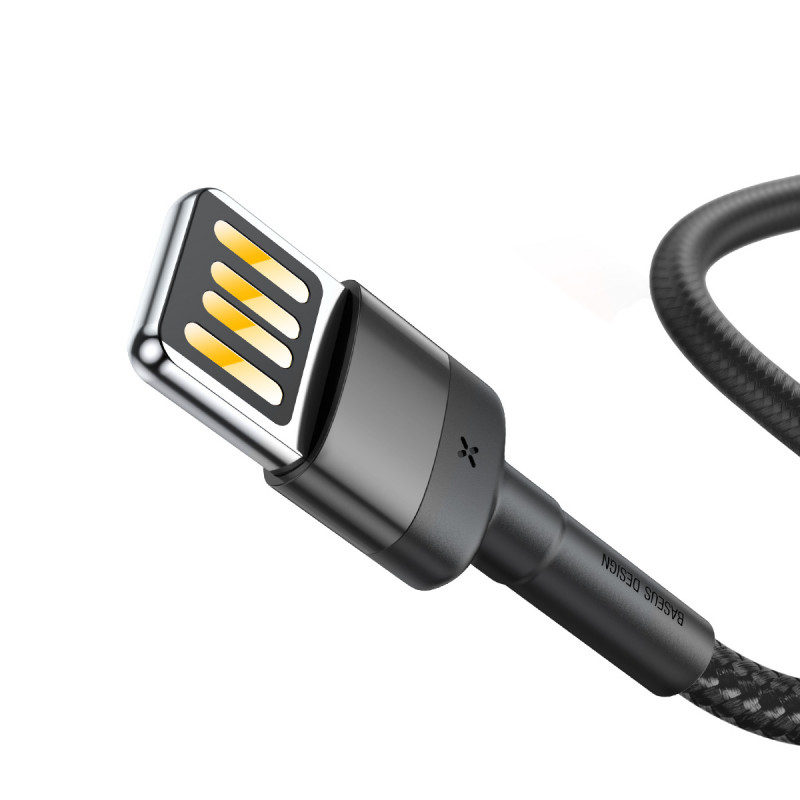 Фото Дата кабель Baseus Cafule Lightning Cable Special Edition 2.4A (1m) (CALKLF) (CALKLF-G) (Сірий) на vchehle.ua