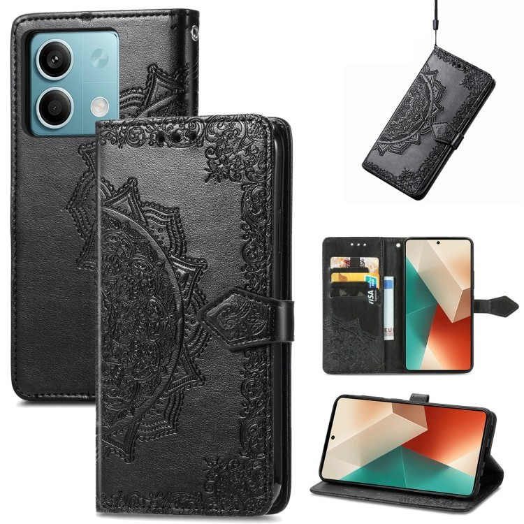 Кожаный чехол (книжка) Art Case с визитницей для Xiaomi Redmi 13 4G / Poco M6 4G (Черный) в магазине vchehle.ua