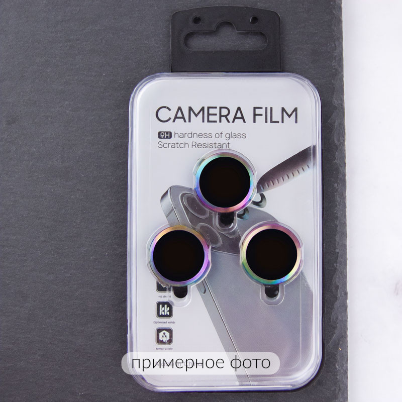 Фото Защитное стекло Metal Classic на камеру (в упак.) для Apple iPhone 17 (6.3") (Сиреневый / Rainbow) в магазине vchehle.ua