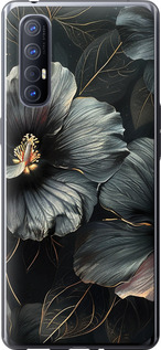 Чохол Чорні квіти на Oppo Reno 3 Pro