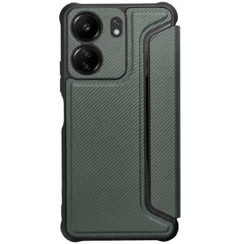 Фото Шкіряний чохол-книжка GETMAN Razor (PU) на Xiaomi Redmi 13C / Poco C65 (Green) на vchehle.ua