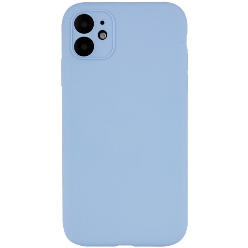 Чохол Silicone Case Full Camera Protective (AA) NO LOGO на Apple iPhone 12 (6.1") (Блакитний / Lilac Blue)