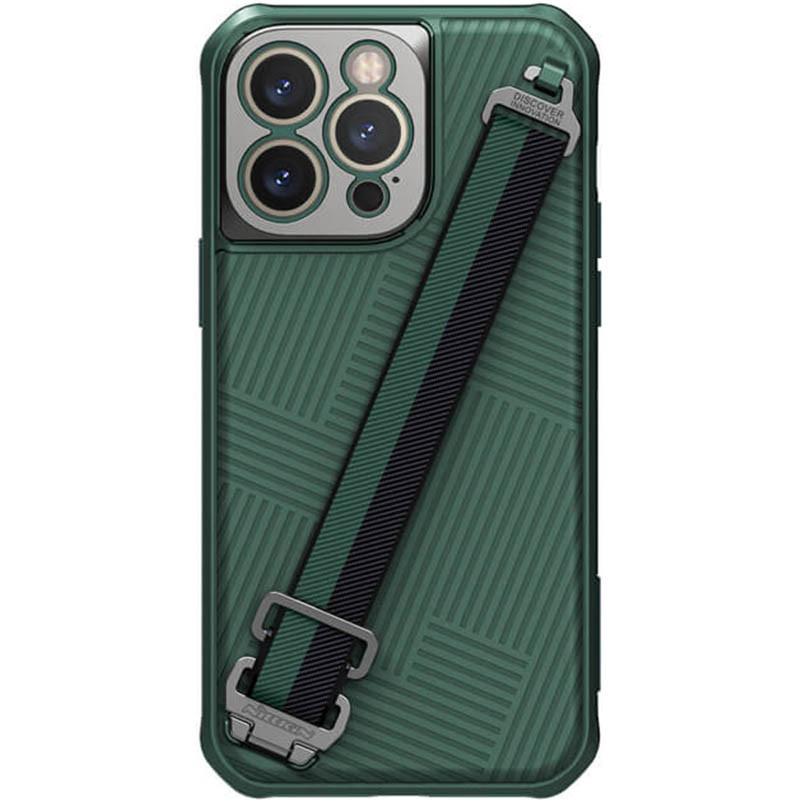 Карбоновая накладка Nillkin Strap Magnetic Case для Apple iPhone 14 Pro Max (6.7") (Green)