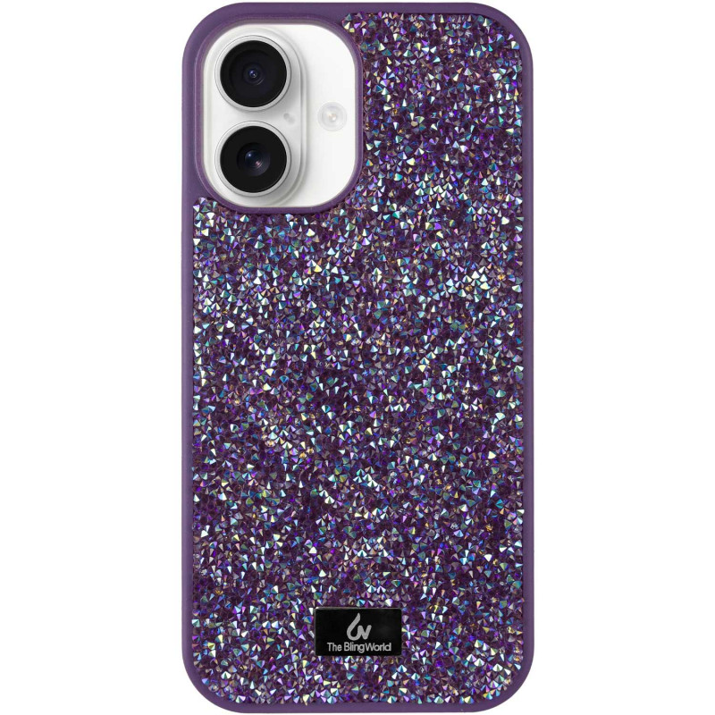 TPU чехол Bling World Rock Diamond для Apple iPhone 16 (6.1") (Фиолетовый)